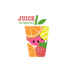 Fresh Juice Logo Template – Natural Fruit Juice Design in Vector Style