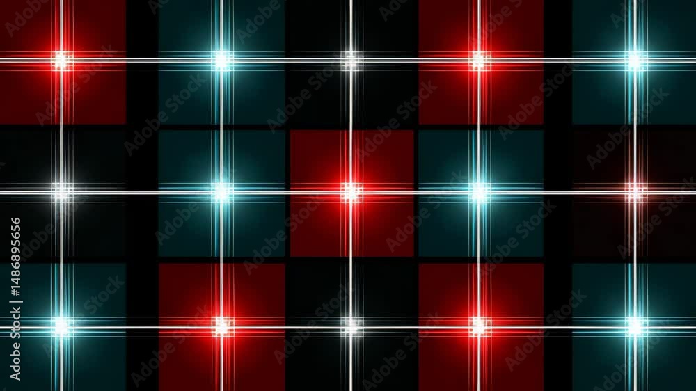 Aufkleber red and blue abstract digital background with geometric patterns and vibrant texture