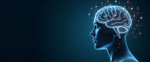 Obraz premium Elevate Digital Intelligence: Modern AI Reasoning with Advanced Cognitive Computations and Algorithmic Strategies in Photo Stock Concept with Left-Side Empty Space