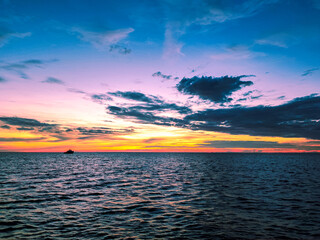 Photo of open sea view at sunset