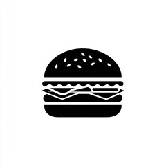 Fototapeta premium Black and White Hamburger Icon