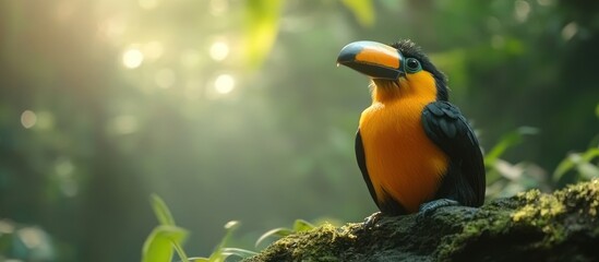 Fototapeta premium Toucan in Tropical Forest Sunlight