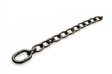 Sleek black metal chain with oval clasp