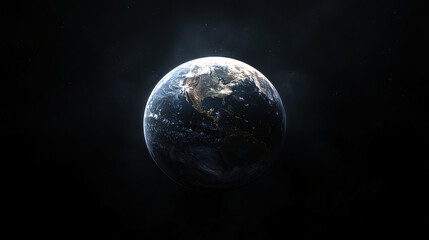 earth in space,earth globe on black background
