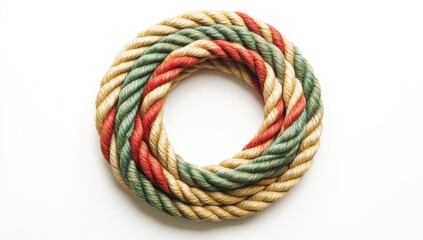 Naklejka premium Colorful braided rope in a circular form (1)