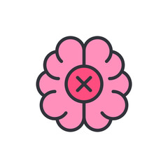 Canceled Brain Concept Representing Mental Block Or Cognitive Decline