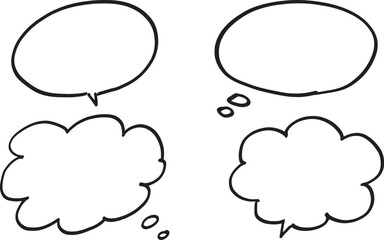 シンプルな手描きの吹き出しセットベクター