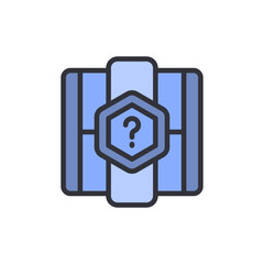 Blue Mystery Box With Question Mark Icon, Presenting An Unknown Surprise