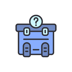 Question Mark Above A Blue Mystery Box With A Transparent Background