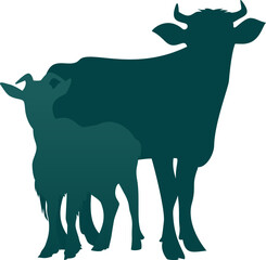 Goat and Cows Animal Qurban Eid Al Adha Silhouette 