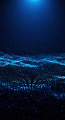  Digital Blue Waves: Abstract Data Landscape, Tech Background, Futuristic Network Visualization.