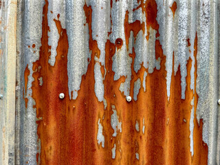 Rusty corrugated zinc material background is suitable for your design background.