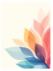 Abstract floral design in pastel colors. Soft, dreamy aesthetic with overlapping translucent petals.