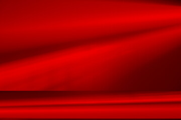 Wall interior background, studio and backdrops show products.with shadow from window color Red background for text insertion and presentation product	
