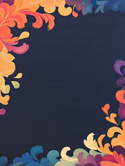 Vibrant floral frame on a dark background. Perfect for invitations, cards, or adding a touch of color to your projects.
