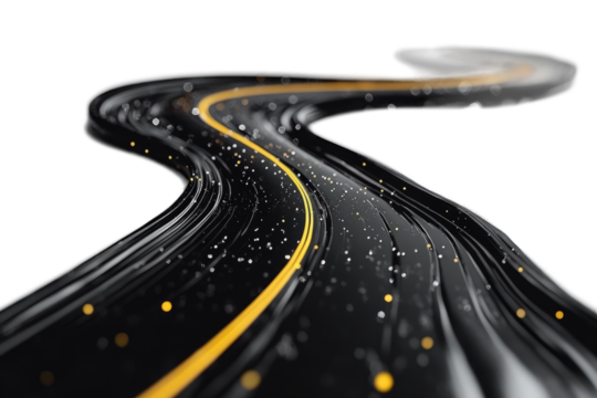 Abstract swirling path with glowing lines