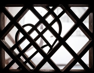 Ornamental Wooden Lattice Window Pattern