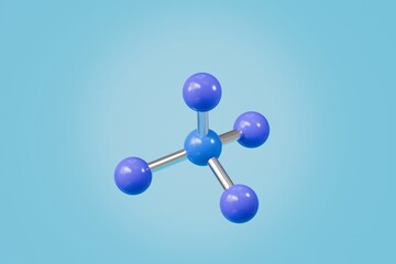 3d Molecule icon. Abstract atom structure. Science, education, research, innovation. Science concept. Minimal Cartoon Molecule with biology and chemical concept isolated on blue background. 3d render.