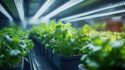 Indoor Hydroponic Farming: Growing Green Leafy Vegetables Under LED Lights