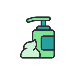 Depiction Of A Bottle With Pump Dispenser And Creamy Facial Cleanser