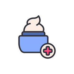 Cosmetic Cream Jar With Add Icon For Product Enhancement