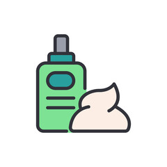 Illustrated Shaving Cream Container With Applied Foam On Transparent Backdrop