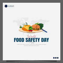 Naklejka premium World Food Safety Day, observed annually on June 7th, aims to raise awareness about the importance of safe food practices