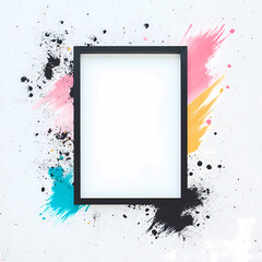 Blank frame against a colorful abstract background. Perfect for your design mockups!
