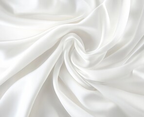 Naklejka premium Elegant white silk fabric with soft, swirling folds