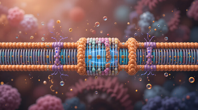 G protein coupled receptors gated ion channel. Structure of a G protein-coupled receptor (GPCR). Mechanism for the transport of ions. Cell membrane receptors for ligands bind.  vector illustration