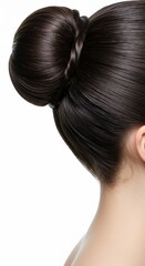 Naklejka premium Classic ballet bun, dark hair