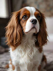 Portrait of lovely Cavalier King Charles spaniel