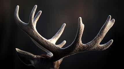 Fototapeta premium Frosted stag antlers closeup