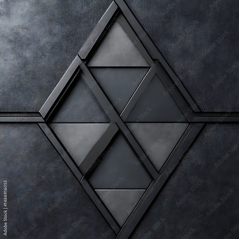 Poster abstract geometric pattern on dark textured surface