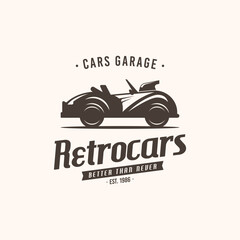 Fototapeta premium Retro car logo template vector. Vintage automobile logo concept