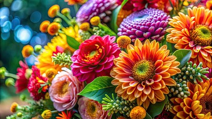 Naklejka premium Onota Burst: Vibrant Floral Explosion, High-Resolution Photography, Close-up Flower Image, Nature Photography, Colorful Blooms