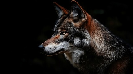 Fototapeta premium Profile view of a wolf