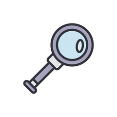 Detailed Magnifying Glass Icon For Discovery And Analysis Concepts