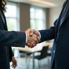Businessman handshake for teamwork of business merger and acquisition, successful negotiate, hand shake, two businessman shake hand with partner to celebration partnership and business deal concept