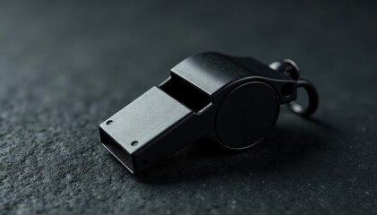 Classic black whistle, textured surface, simple design , simple, game