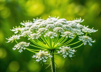 Queen Anne's Lace Flower, Wildflower Photography, Nature Background, Floral Image, Green Leaves, Botanical Illustration, Summer Blooms, Delicate Flower, White Flower, Nature Wallpaper