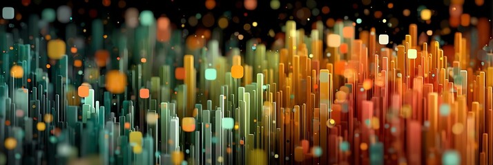 Vibrant turquoise and coral abstract background with glowing stripes and geometric shapes on a dark backdrop. Perfect for modern designs, wallpapers, and creative projects. High-res, vector, and 3D-re