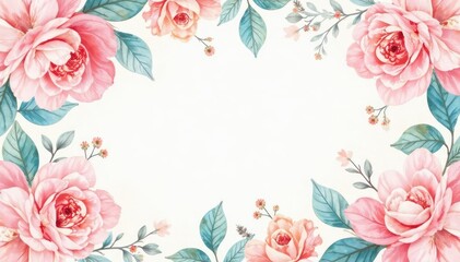 Delicate watercolor floral pattern, soft pastel colors, repeat, subtle