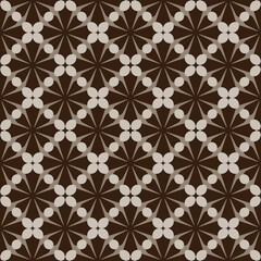Fototapeta premium Modern Arabesque Bloom, Abstract Geometric Tile Seamless Pattern for Textile, Wallpaper, and Digital Backgrounds.