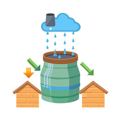 Rainwater Harvesting - Water Saving Icon