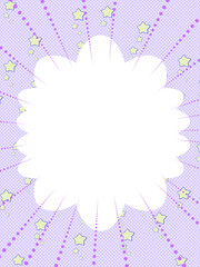 夢かわいいラベンダー背景・星とドットのポップなデザイン