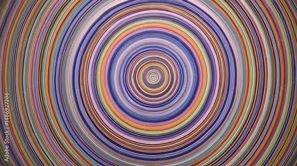 Poster multicolored concentric circles design pattern.