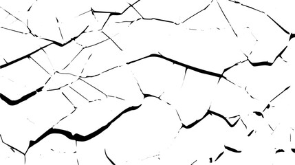 Broken Glass Crack Texture Isolated on White Background for Distressed Effect