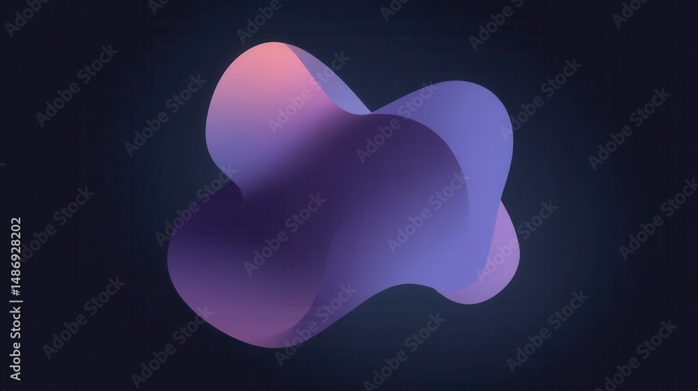 Poster abstract shape with soft color transitions on a dark background.