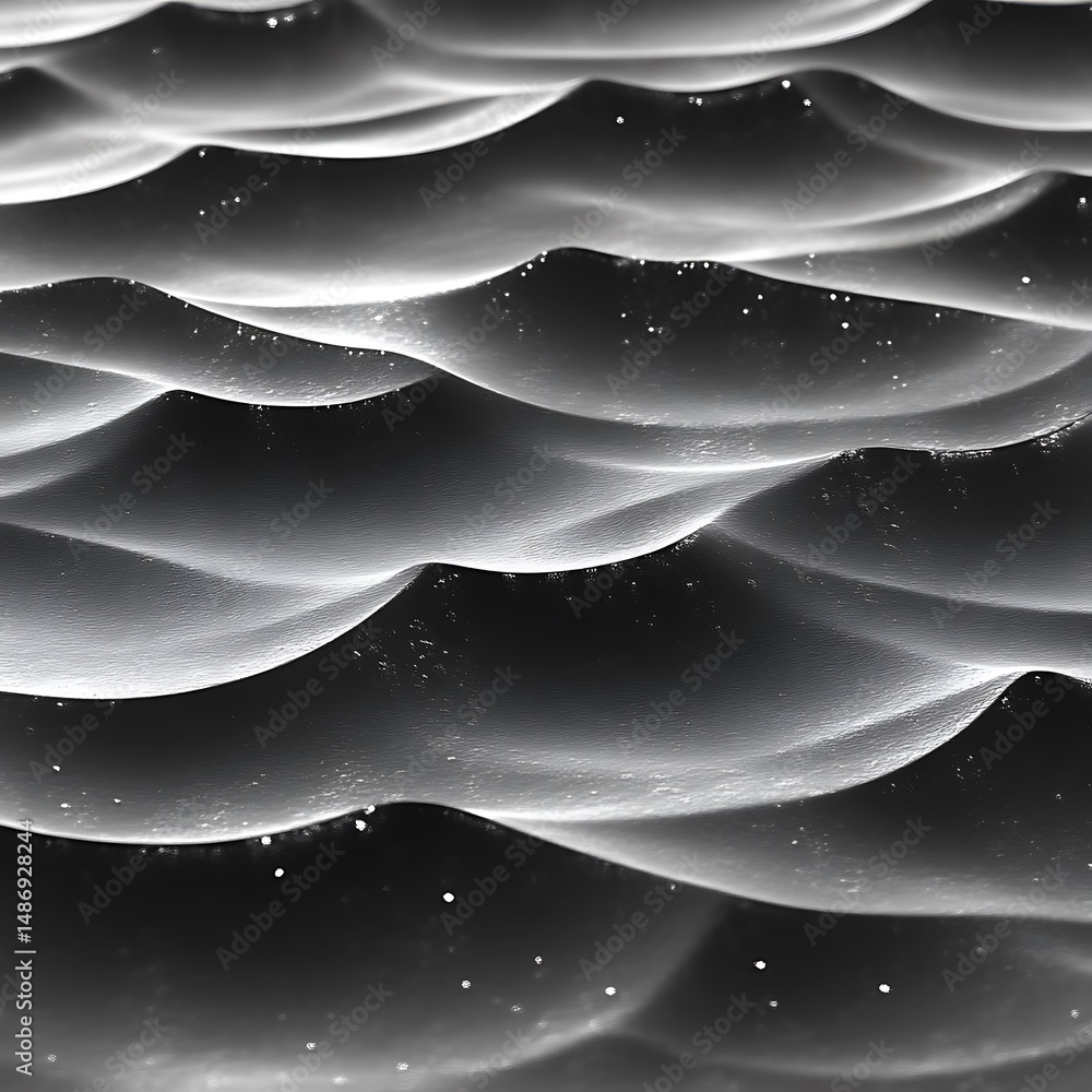 Aufkleber abstract grayscale waves with subtle highlights, resembling liquid or flowing substance. a textured,